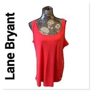 LANE BRYANT Neon Coral Ribbed Tank Top size 22/24 NWT